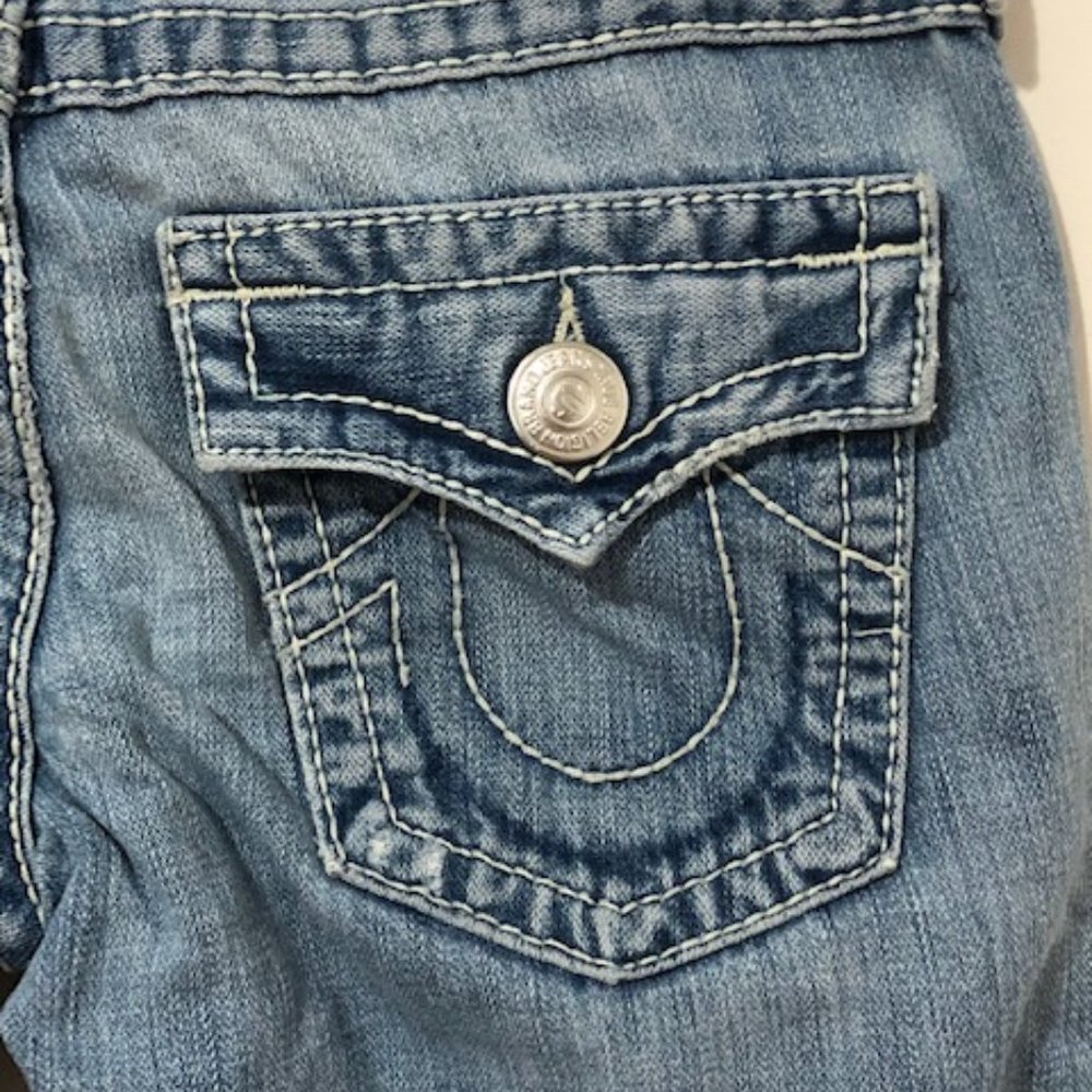 True Religion Joey Big T Flare Jeans Light Wash - Picture 4 of 7
